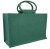 MEDIUM Open Jute Bag with Cotton Corded Handles - 30x12x20cm high - DARK GREEN