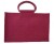 MEDIUM Open Jute Bag with Cotton Corded Handles - 30x12x20cm high - RED WINE