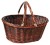 Wicker Shopping Baskets x6 and Display Stand - VINTAGE BROWN