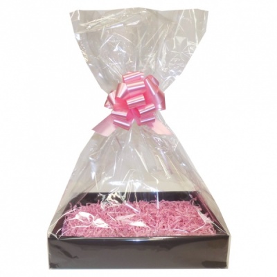 Complete Gift Basket Kit - (Small) BLACK EASY FOLD TRAY/PINK ACCESSORIES