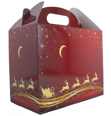 Pack of 10 GABLE BOXES 17x10x14cm - REINDEER