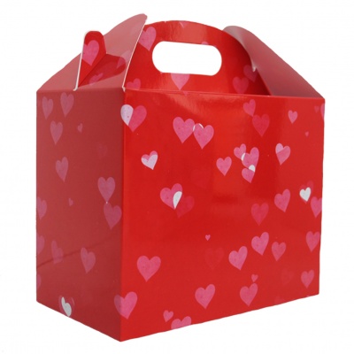 Pack of 10 GABLE BOXES 17x10x14cm - HEARTS