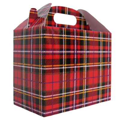 Pack of 10 GABLE BOXES 17x10x14cm - TARTAN