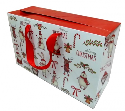 FLAT TOP GIFT BAG (single) - medium CHRISTMAS CHARACTERS