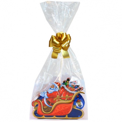 Complete Gift Basket Kit - (small) SANTA SLEIGH / GOLD ACCESSORIES