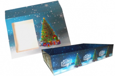 10 x Easy Fold Trays with Sleeves - (20x15x5cm) SMALL XMAS TREE TRAYS/XMAS TREE SLEEVES