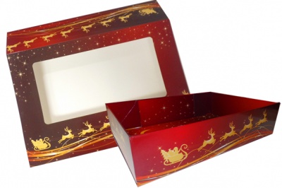 10 x Easy Fold Trays with Sleeves - (35x24x8cm) LARGE REINDEER TRAYS/REINDEER SLEEVES