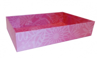 Easy Fold Gift Tray (35x24x8cm) - Large PINK FLOWERS