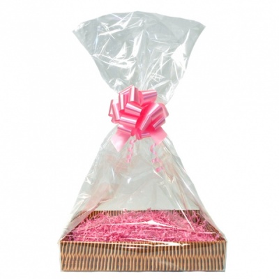 Complete Gift Basket Kit - (Small) WICKER EASY FOLD TRAY/PINK ACCESSORIES