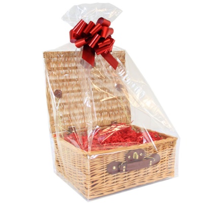 Hamper Gift Basket Kit - 14'' NATURAL HAMPER / RED ACCESSORIES