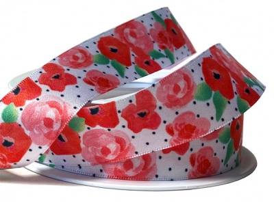 Eco Friendly Satin Ribbon - 25mm x 20m - FLEUR