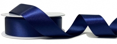 Eco Friendly Double Faced Satin Ribbon - 25mm x 20m - NAVY