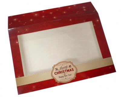 Sleeve with Window - 20x15x5cm (pk 10 Small) - MERRY CHRISTMAS